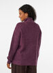 Sweter z wysokim kolnierzem i zamkiem blyskawicznym, Fioletowy, Model image number 2