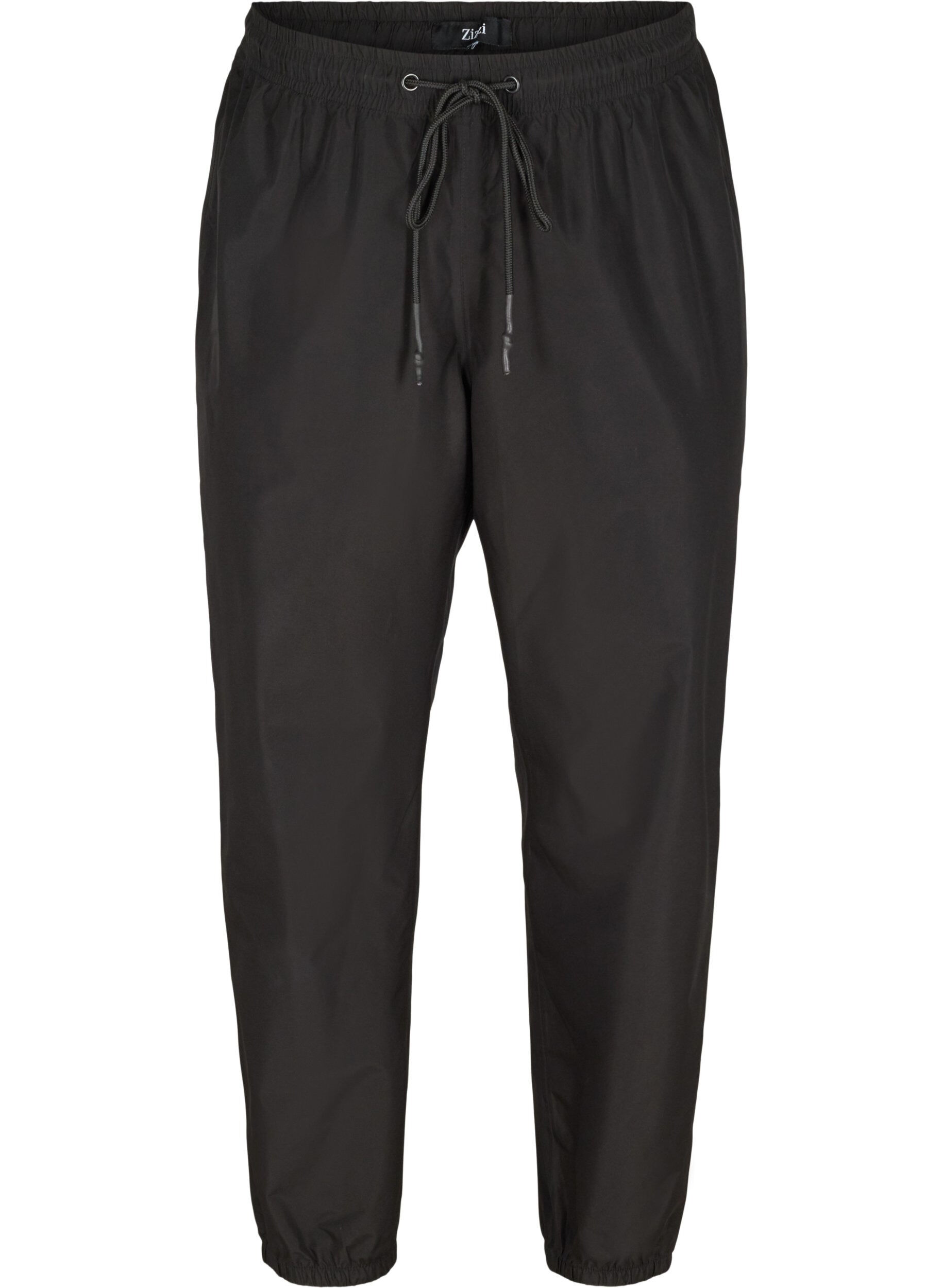 Zizzi Rain trousers with elastic and drawstrings, Black, Packshot image number 0