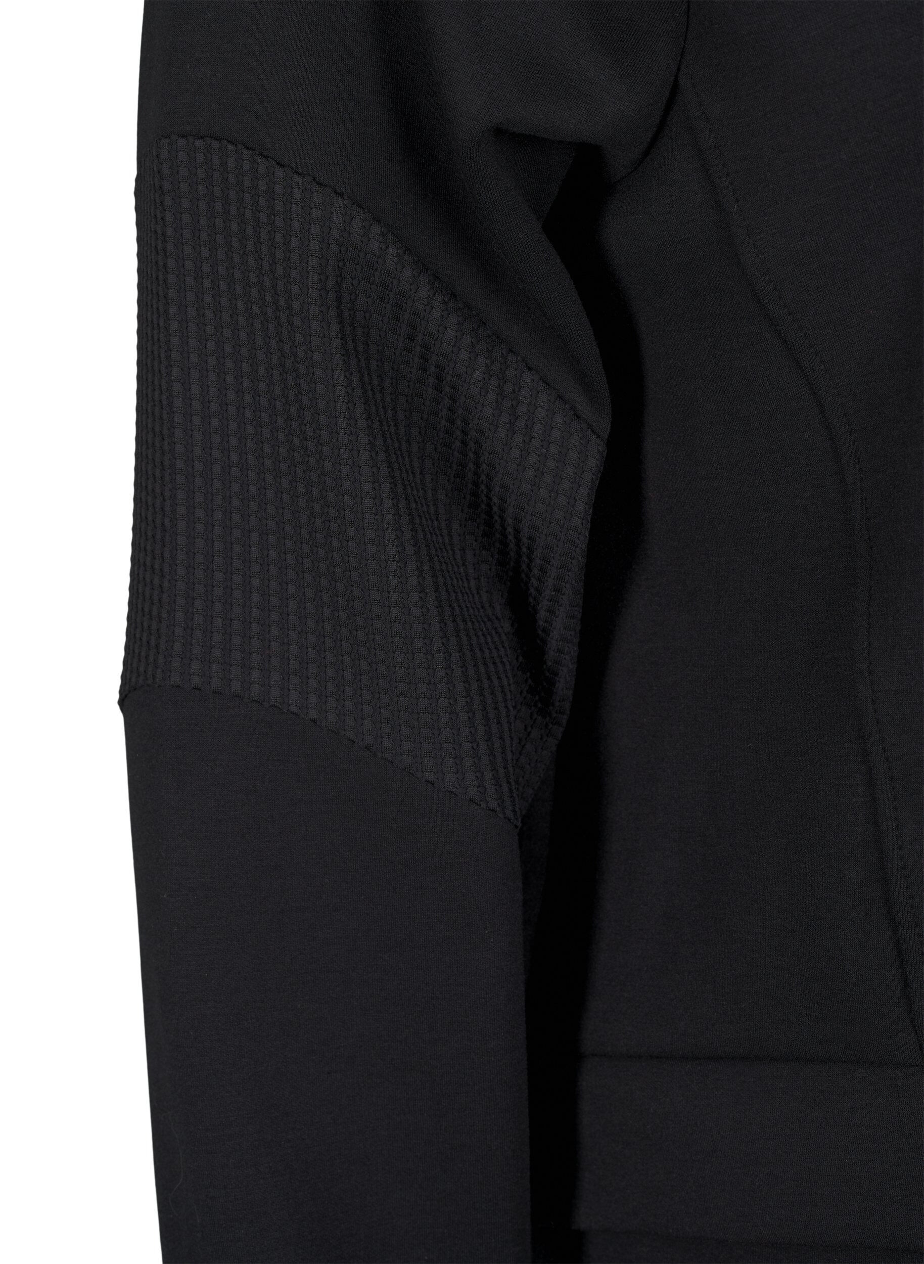 Zizzi Dresowy kardigan z kapturem i kieszeniami, Black, Packshot image number 3