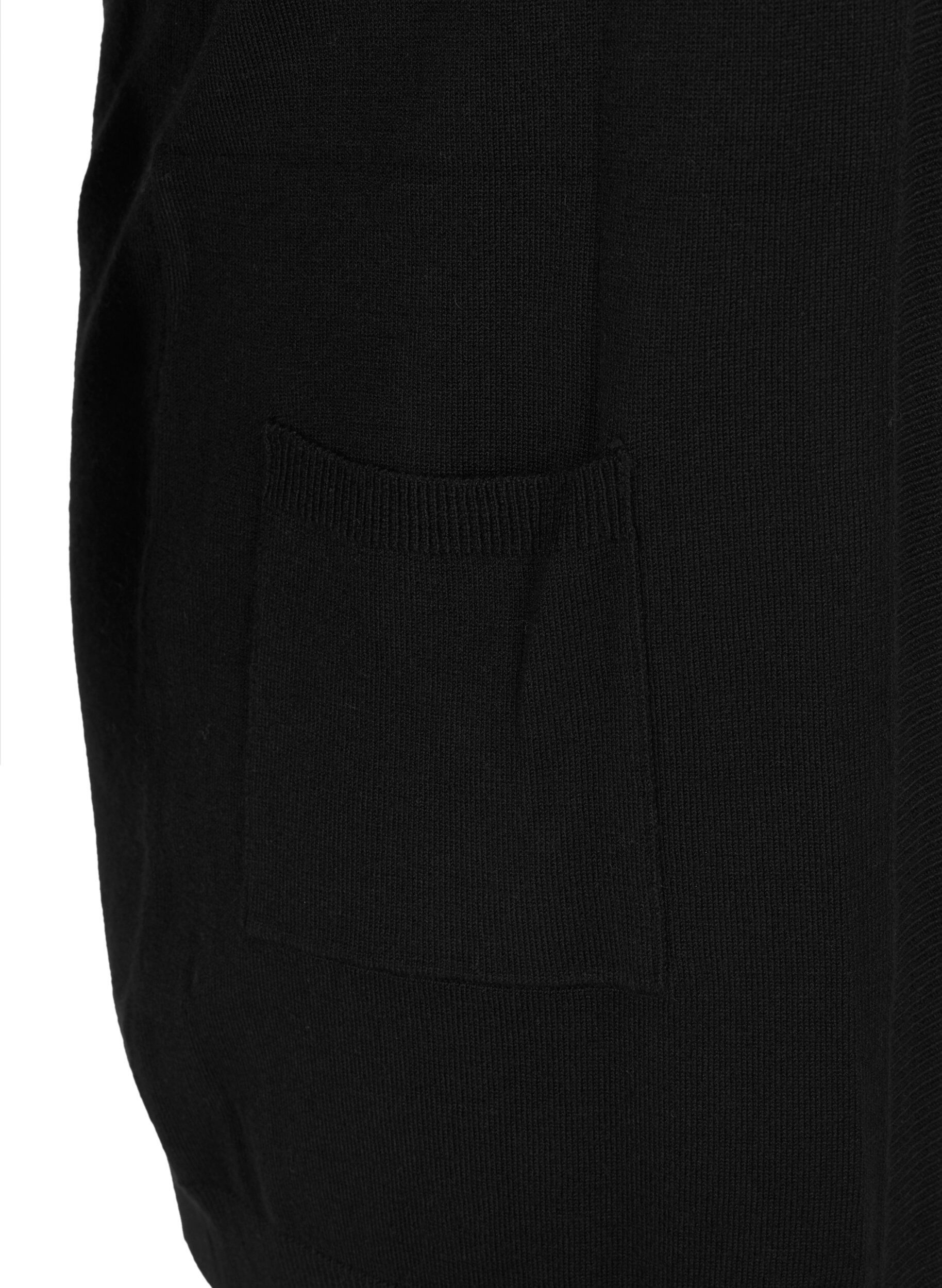 ZizziDlugi, dzianinowy kardigan z mieszanki wiskozy, Czarne, Packshot image number 3
