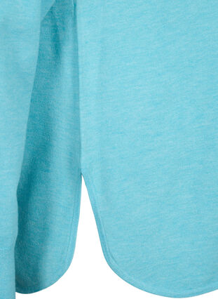 Dzianinowa bluzka z raglanowymi rekawami, Blue Curacao Mel., Packshot image number 3