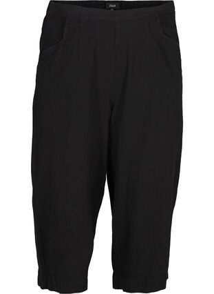 Luzne bawelniane spodnie culotte, Black, Packshot image number 0