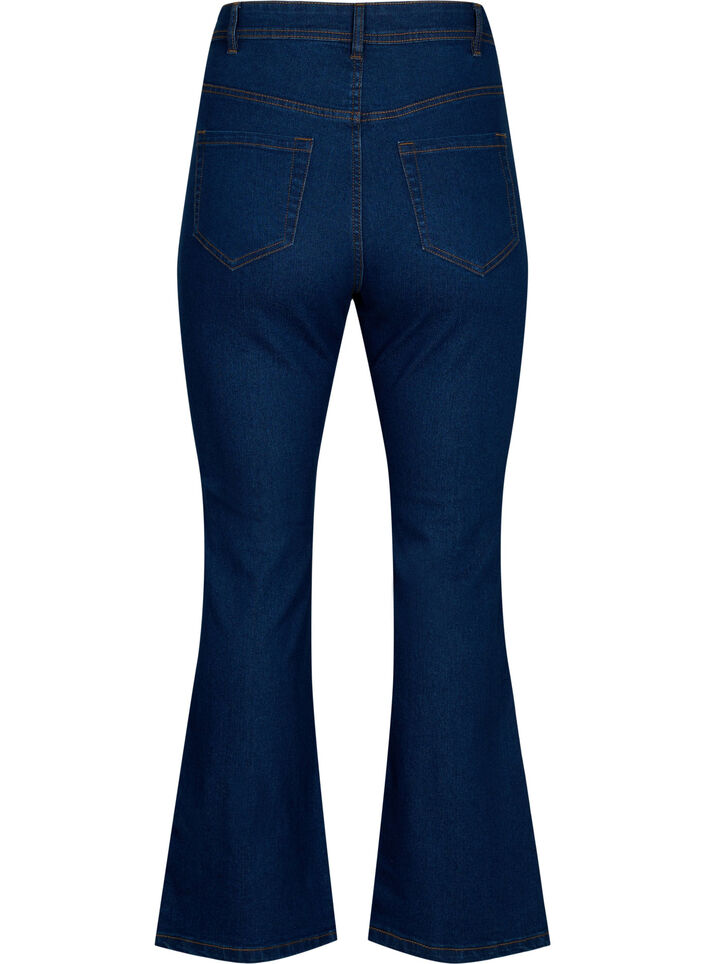 Jeansy o wysokiej talii z rozcieciem na buty, Niebieskie, Packshot image number 1