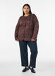 Pikowana kurtka z zatrzaskiwanym kolnierzem i okraglym dekoltem, Brązowy, Model image number 1