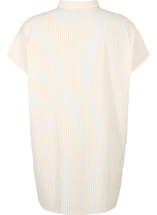 Dluga bawelniana koszula w paski, White/Natrual Stripe, Packshot image number 1