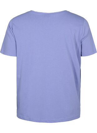 T-shirt z krótkim rekawem i dekoltem w szpic, Lavender Viloet, Packshot image number 1