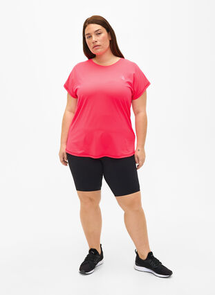 Koszulka treningowa z krótkim rekawem, Neon Diva Pink, Model image number 2