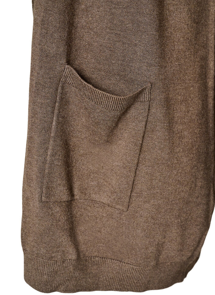 Dlugi, dzianinowy kardigan z mieszanki wiskozy, Brązowy, Packshot image number 2