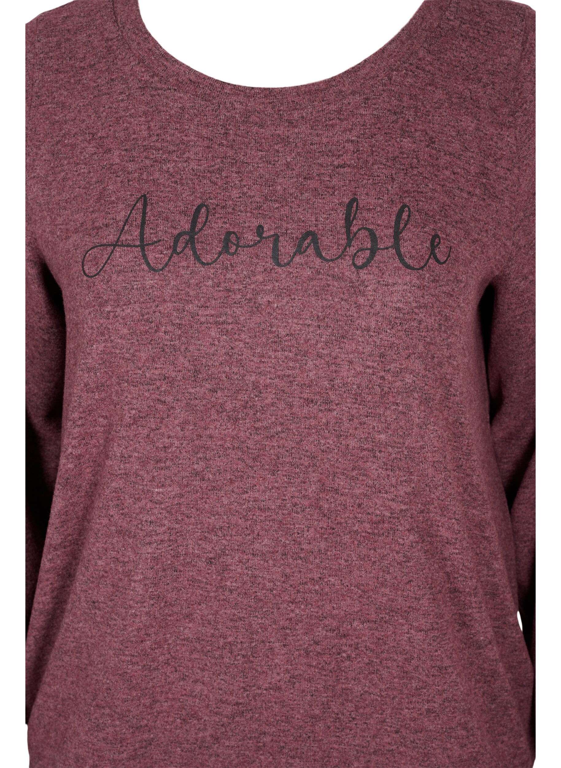 Zizzi Melange blouse in viscose blend, Port Royal Mel, Packshot image number 2