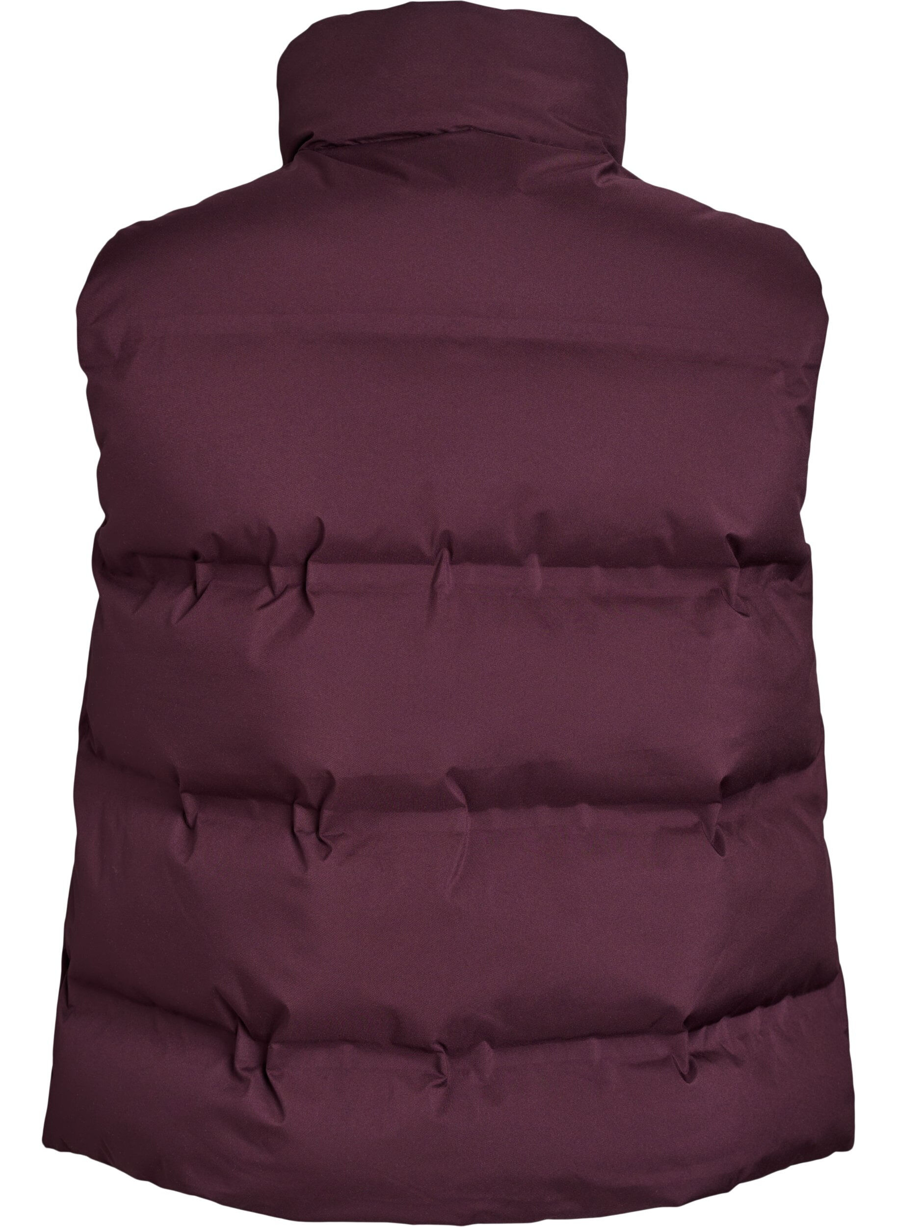 ZizziKr&oacute;tki bufiasty bezrekawnik z wysokim kolnierzem, Ciemnobordowy, Packshot image number 1