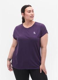 Koszulka treningowa z krótkim rekawem, Purple Plumeria, Model