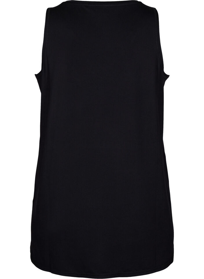 Treningowa koszulka z dekoltem w szpic, Black, Packshot image number 1