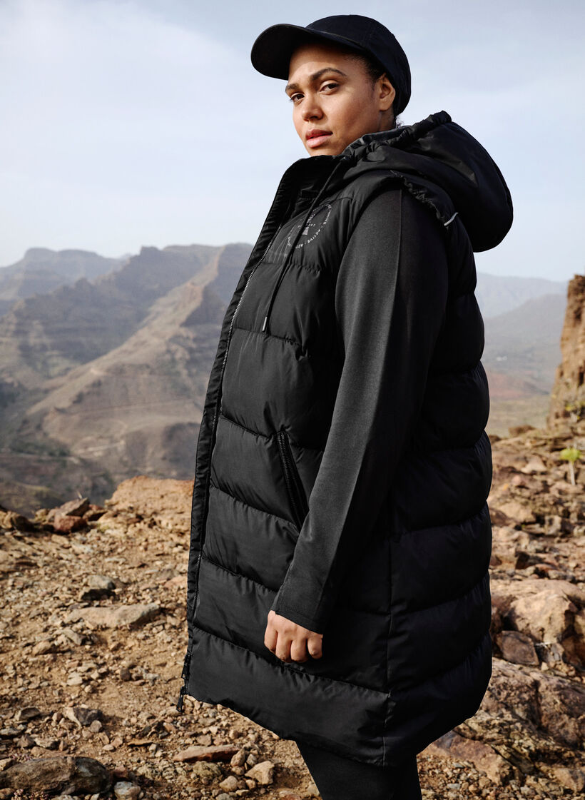 Kamizelka z kapturem i kieszeniami, Black, Image image number 0