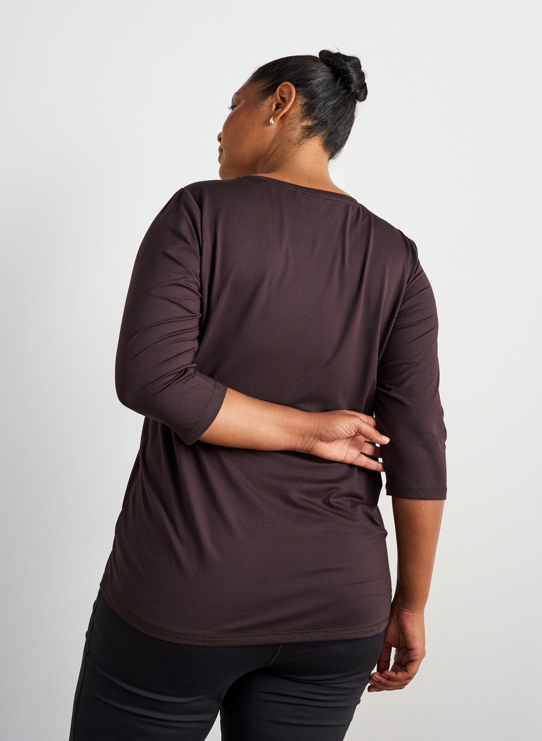 ZizziSportowy top z rekawami 3/4, Brown, Model image number 2