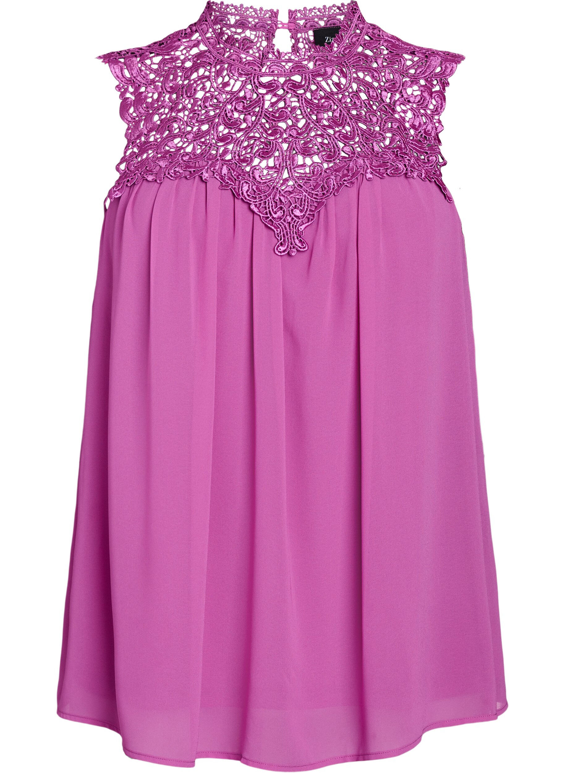 Imprezowy top bez rekaw&oacute;w, szydelkowany