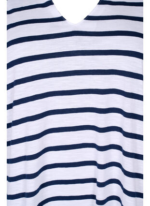 Bawelniana koszulka w paski z dekoltem w szpic, Bright White Stripe, Packshot image number 2