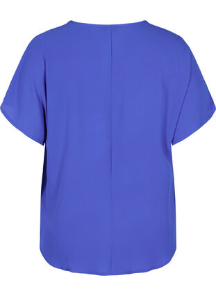 Bluzka z krótkim rekawem i okraglym dekoltem, Dazzling Blue, Packshot image number 1