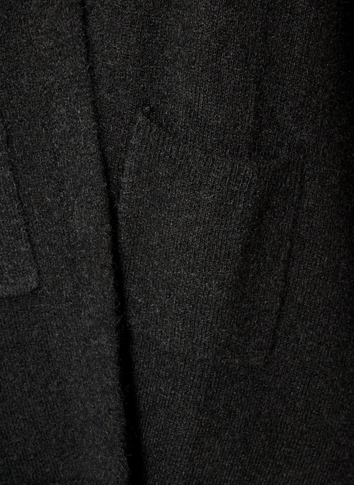 Dlugi kardigan z kieszeniami, Czarne, Packshot image number 3