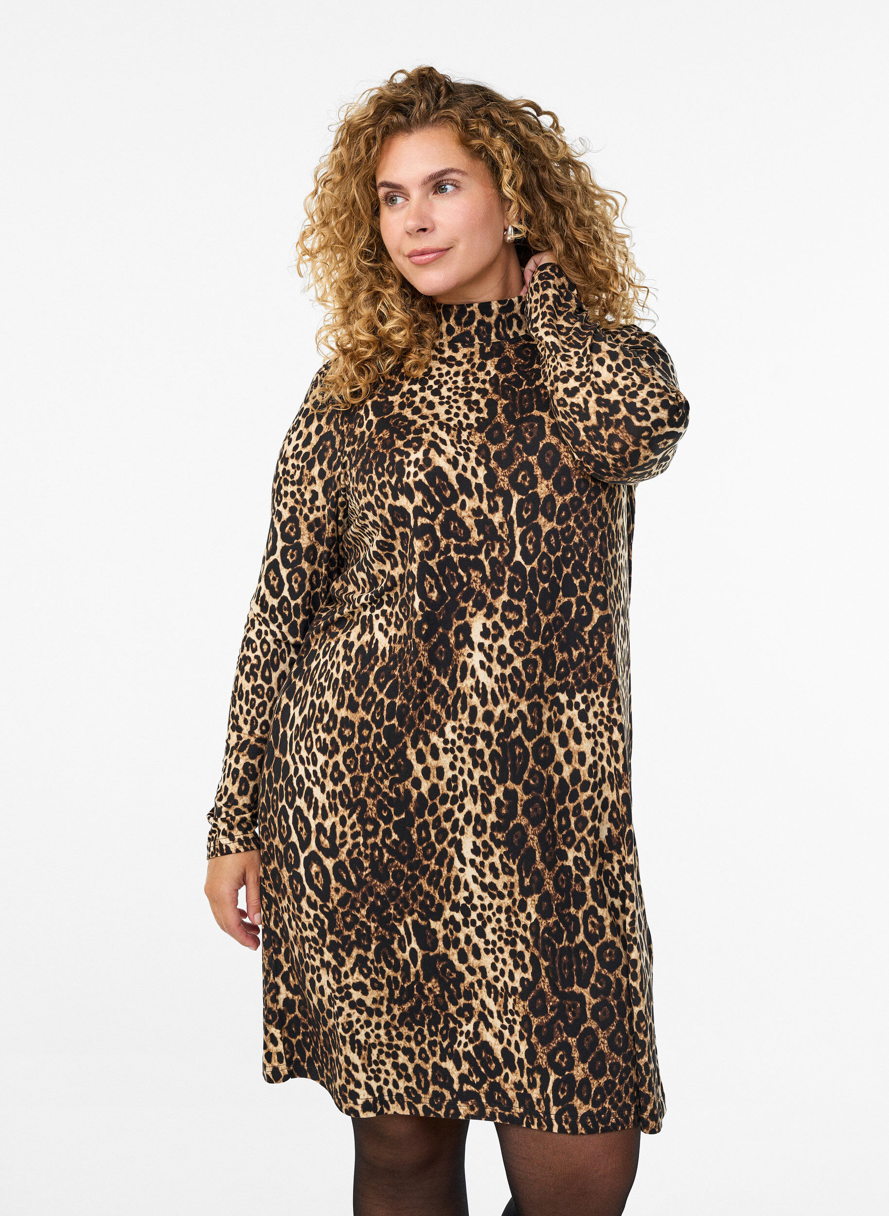 Flash - Sukienka golf z dlugim rekawem, Czarne, Model