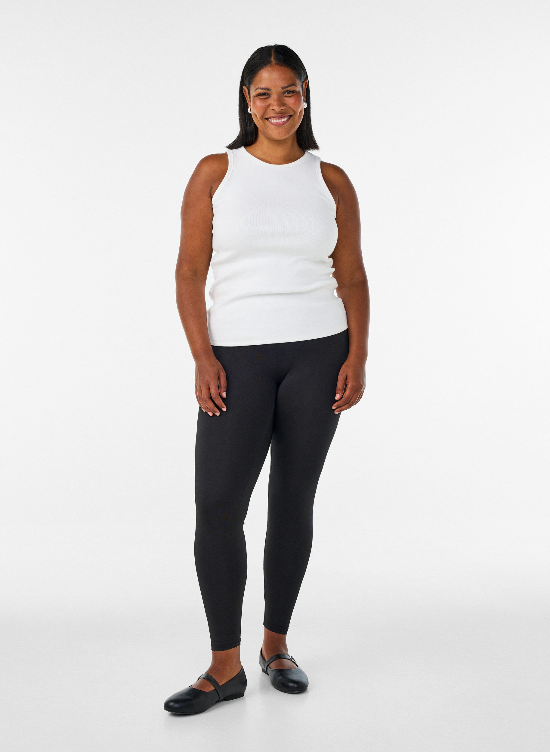 Zizzi2-pack legginsy Basic, Czarne, Model image number 1