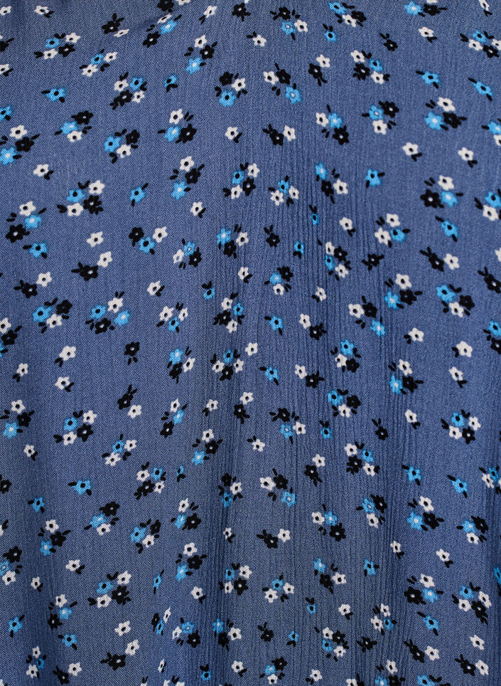 Tunika z kwiatowym nadrukiem i rekawami 3/4, Niebieskie, Packshot image number 2