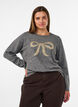 Sweter ze zlota kokardka, Szary, Model image number 0