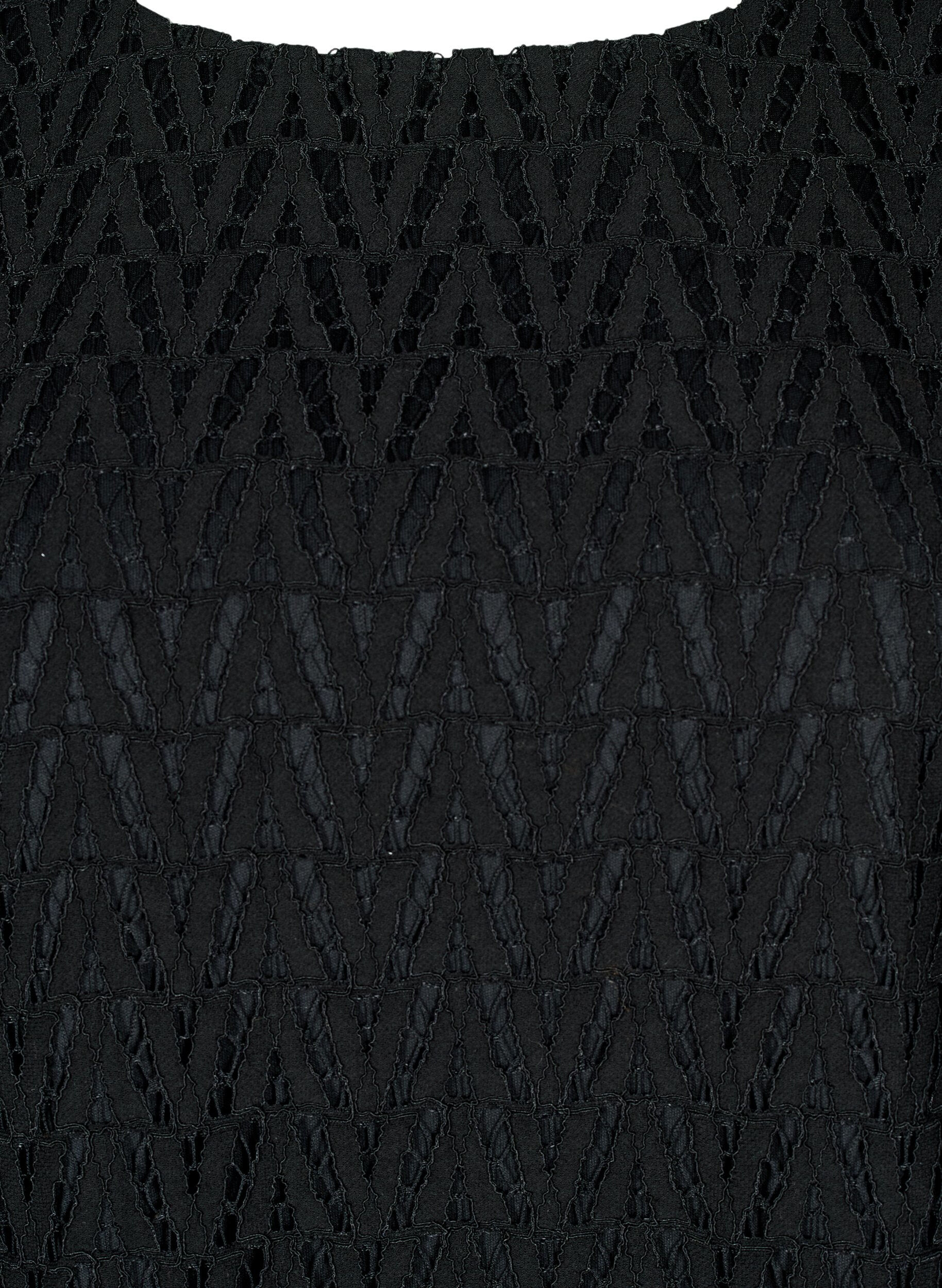 Zizzi Koronkowa bluzka z marszczonymi rekawami, Black, Packshot image number 2