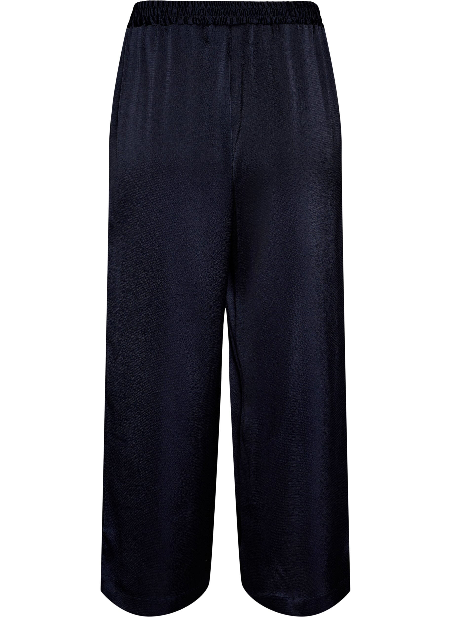 Zizzi Spodnie w stylu satynowym z szerokimi, prostymi nogawkami, Niebieskie, Packshot image number 1