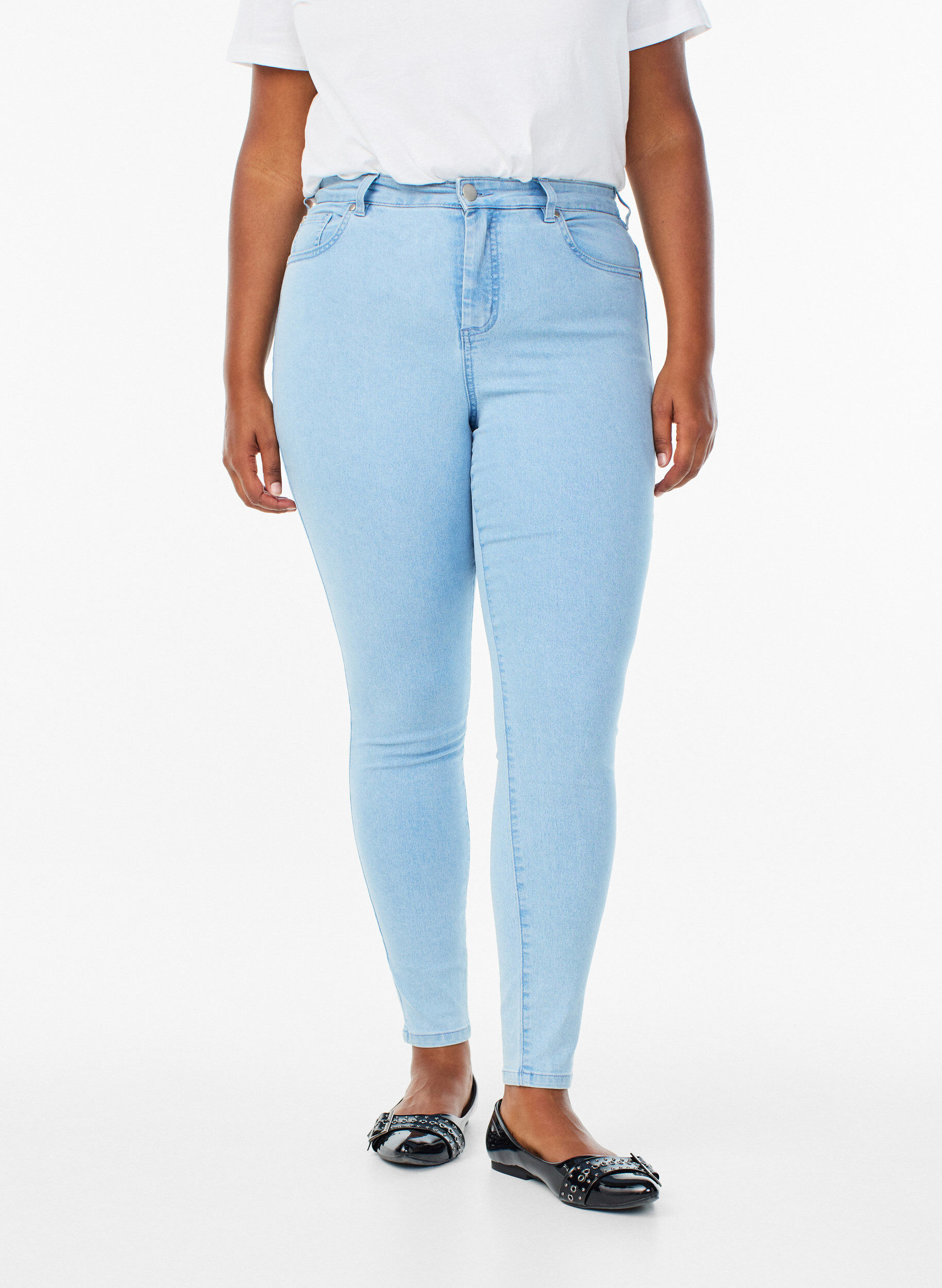 ZizziJeansy super slim z wysokim stanem Amy, Niebieskie, Model image number 2