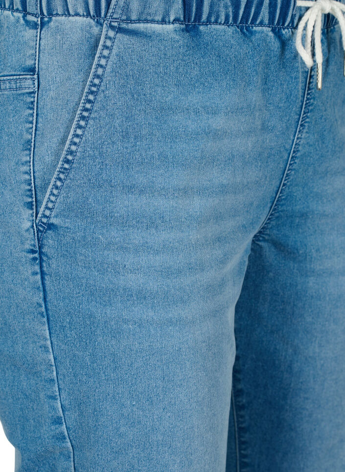 Jeansowe joggery z kieszeniami, Niebieskie, Packshot image number 2
