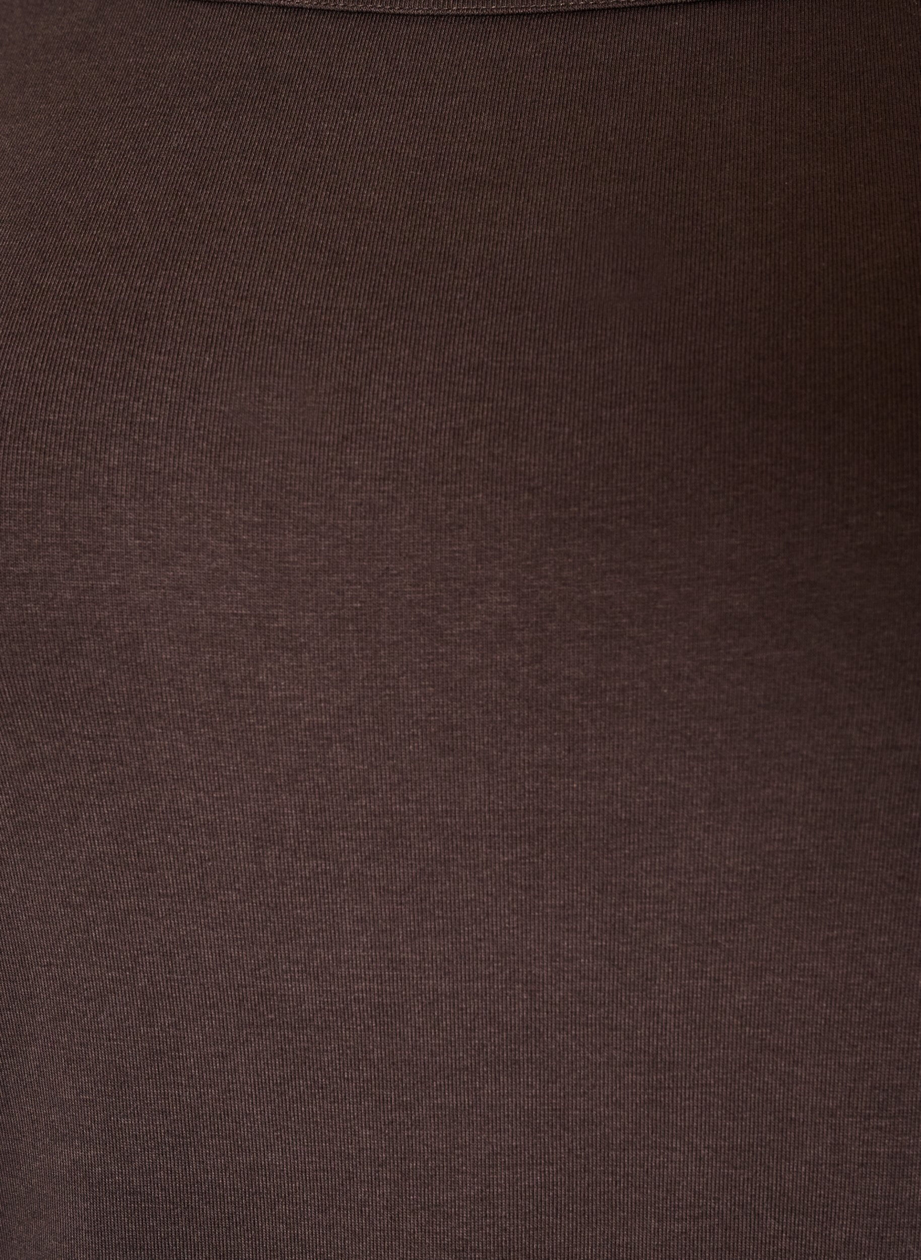 ZizziBasicowy T-shirt z dekoltem w l&oacute;dke i rekawami 3/4, Brązowy, Packshot image number 2