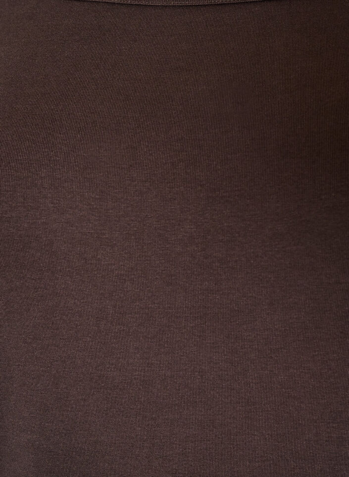 Basicowy T-shirt z dekoltem w l&oacute;dke i rekawami 3/4, Brązowy, Packshot image number 2