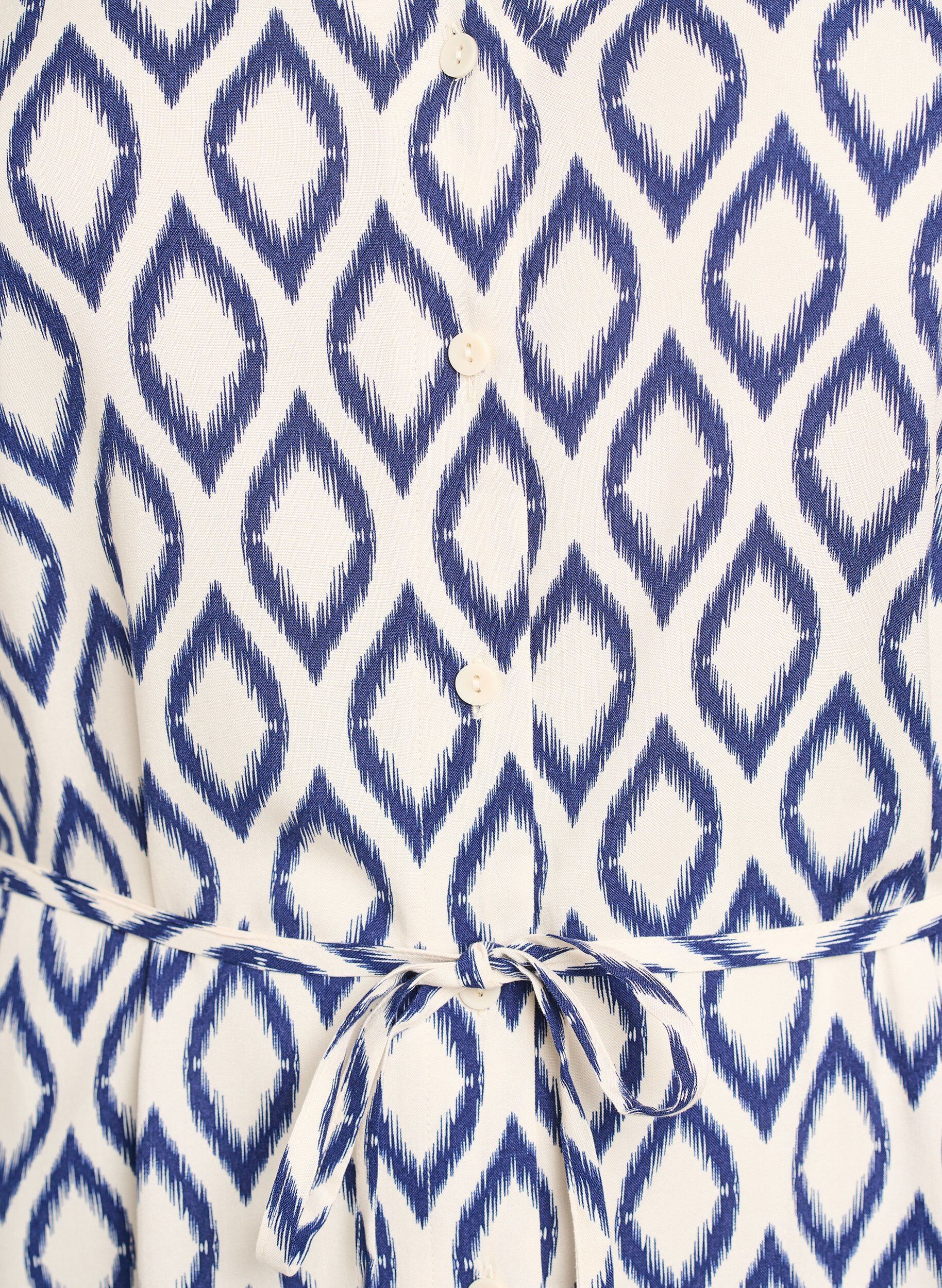 Zizzi Sukienka midi z nadrukiem i wiazanym paskiem, Biały, Packshot image number 2