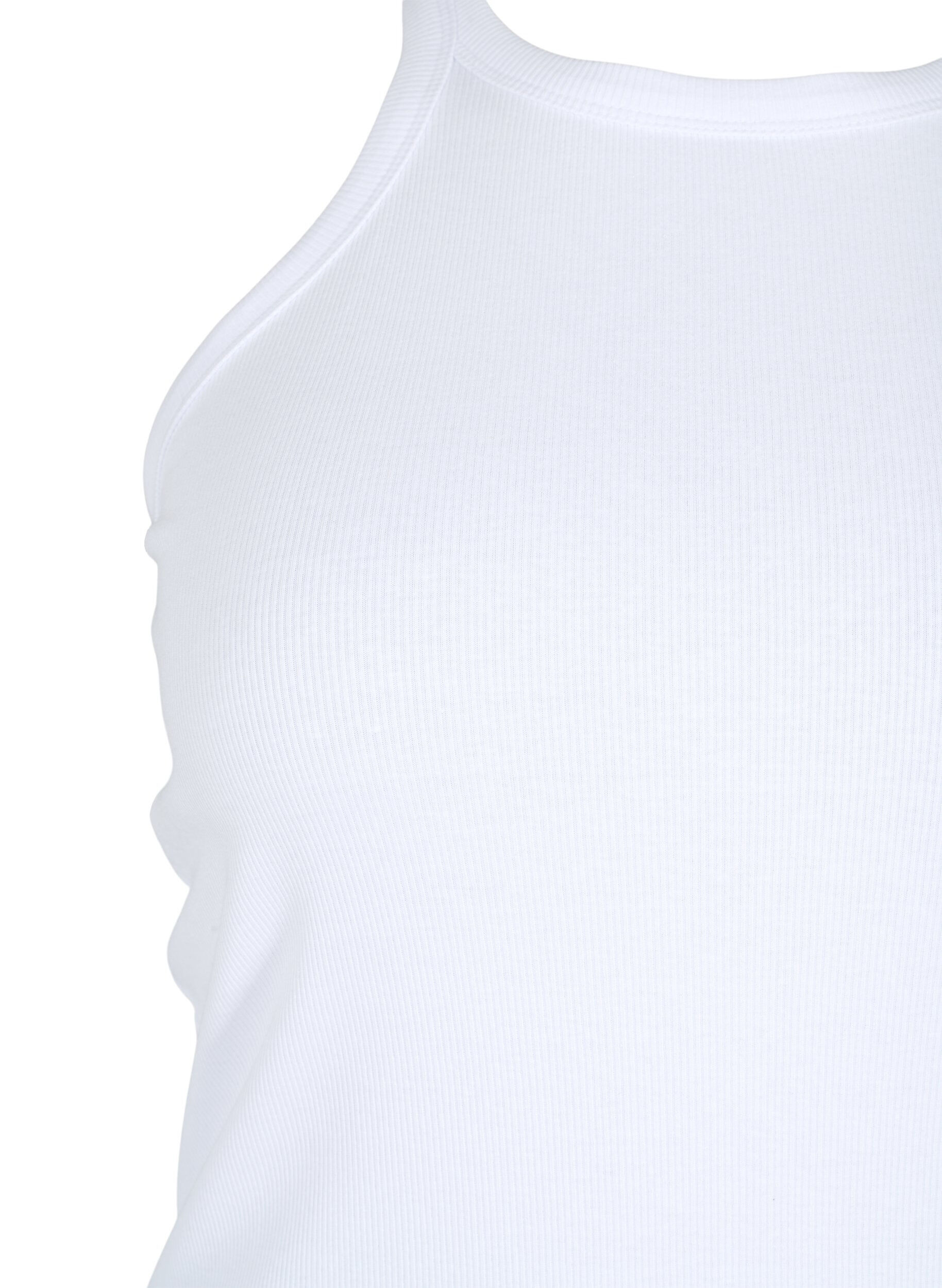 Zizzi Prazkowany bawelniany tank top, Bright White, Packshot image number 2