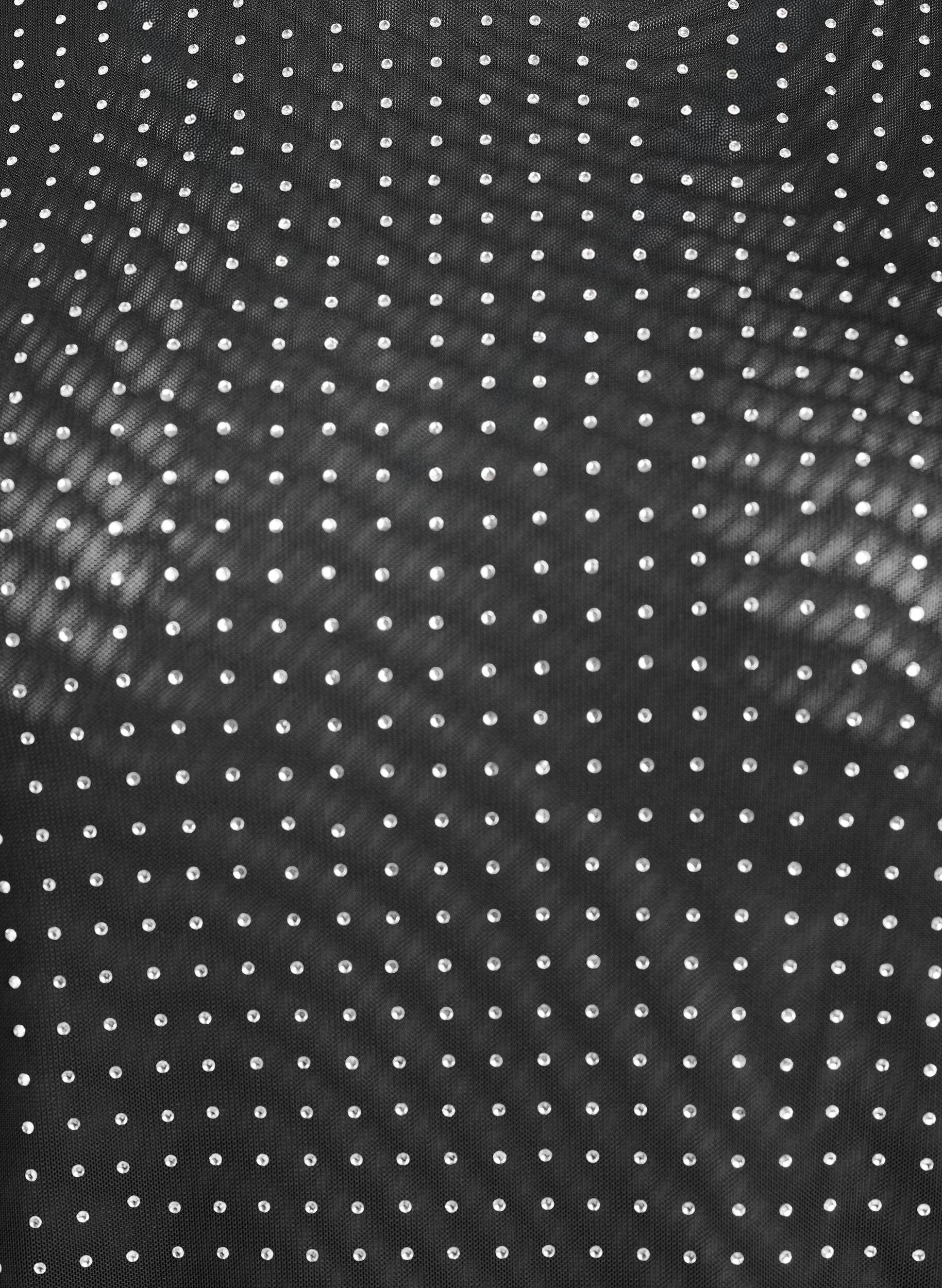 Zizzi Bluzka z siateczki z krysztalkami i dlugim rekawem, Czarne, Packshot image number 2