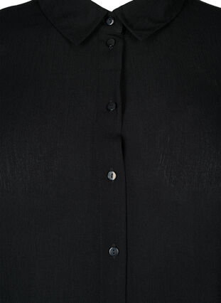 Dluga wiskozowa koszula z dlugim rekawem, Black, Packshot image number 2