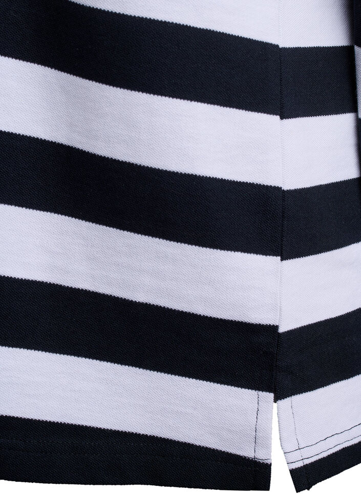 Koszulka polo w paski z dlugim rekawem, Czarne, Packshot image number 3