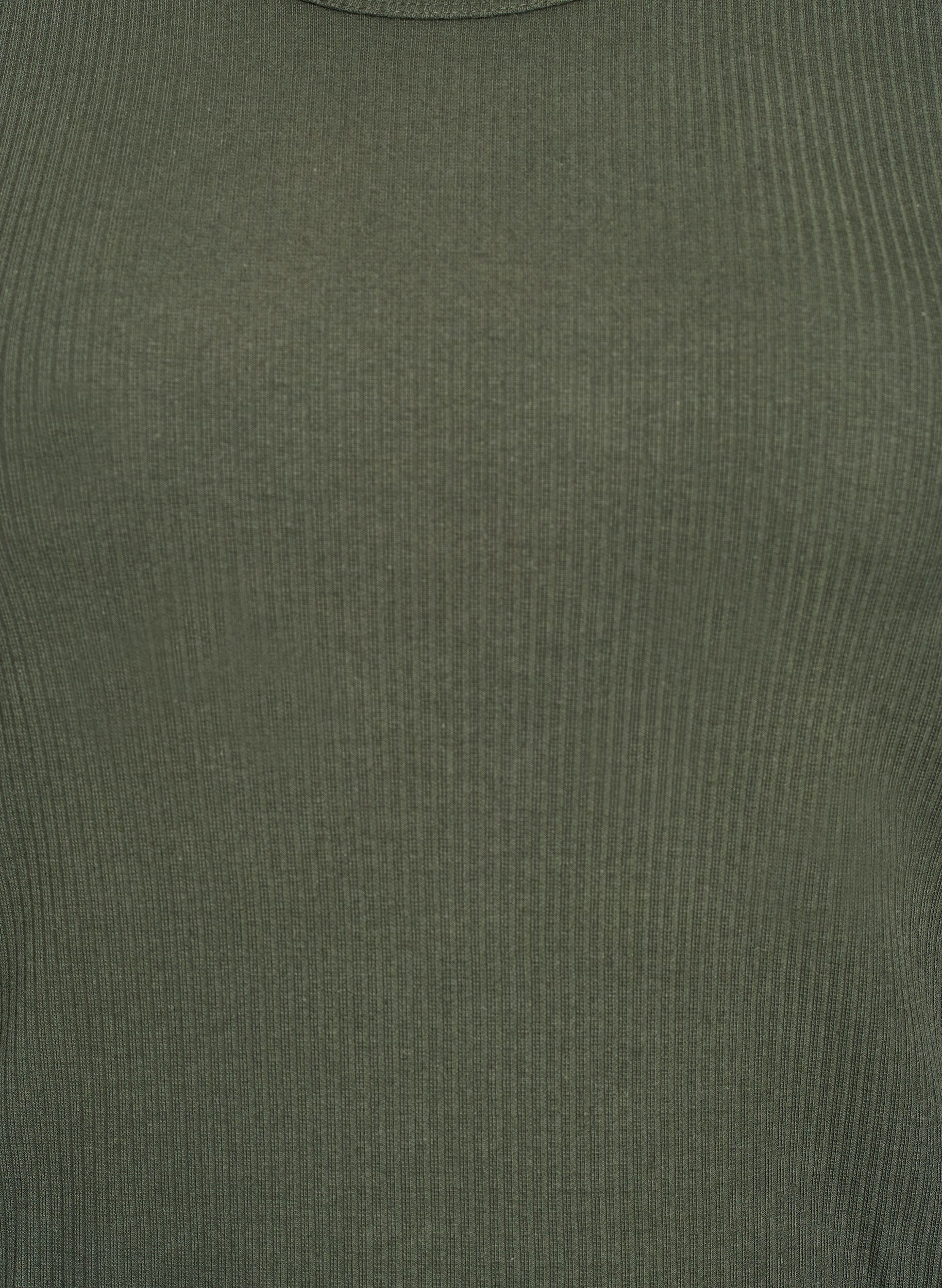 Zizzi Sukienka do kolan wykonana z prazkowanej dzianiny, Zielony, Packshot image number 2