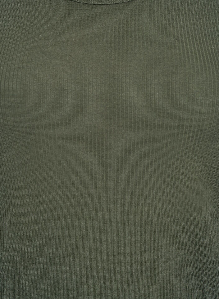 Sukienka do kolan wykonana z prazkowanej dzianiny, Zielony, Packshot image number 2