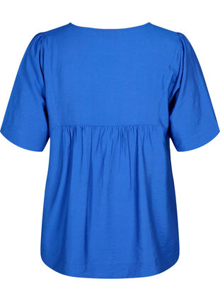 Wiskozowa bluzka z póldlugimi rekawami, Olympian Blue, Packshot image number 1