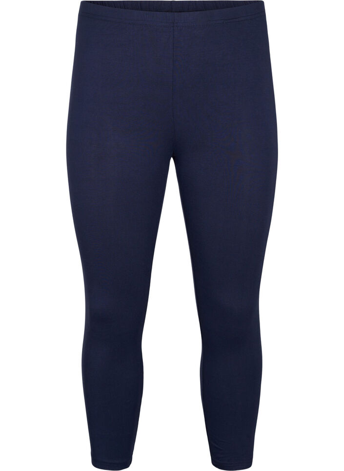 3/4-length wiskozowe legginsy w stylu basic, Niebieskie, Packshot image number 0