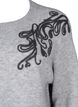 Dzianinowa bluzka z ozdobnym wzorem, Light Grey Melange, Packshot image number 2