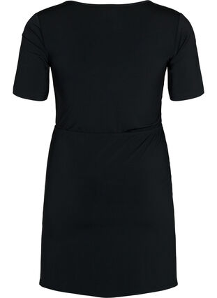Krótka sukienka z wycieciem, Black, Packshot image number 1