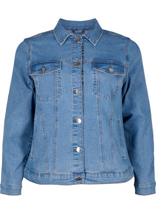 FLASH – kurtka jeansowa z elastycznej mieszanki bawelnianej, Blue Denim, Packshot image number 0