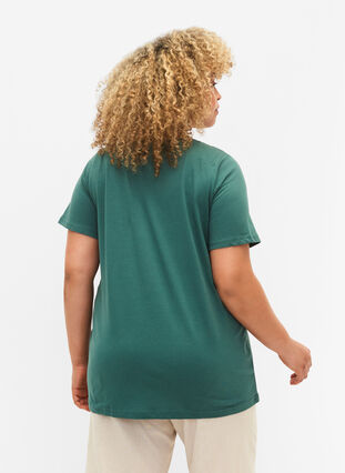 2-pack podstawowa koszulka bawelniana, Mallard Green/Black, Model image number 1