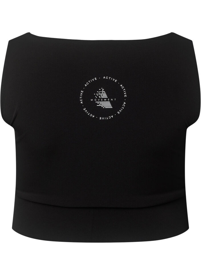 Biustonosz sportowy z prostokatnym dekoltem, Black, Packshot image number 1