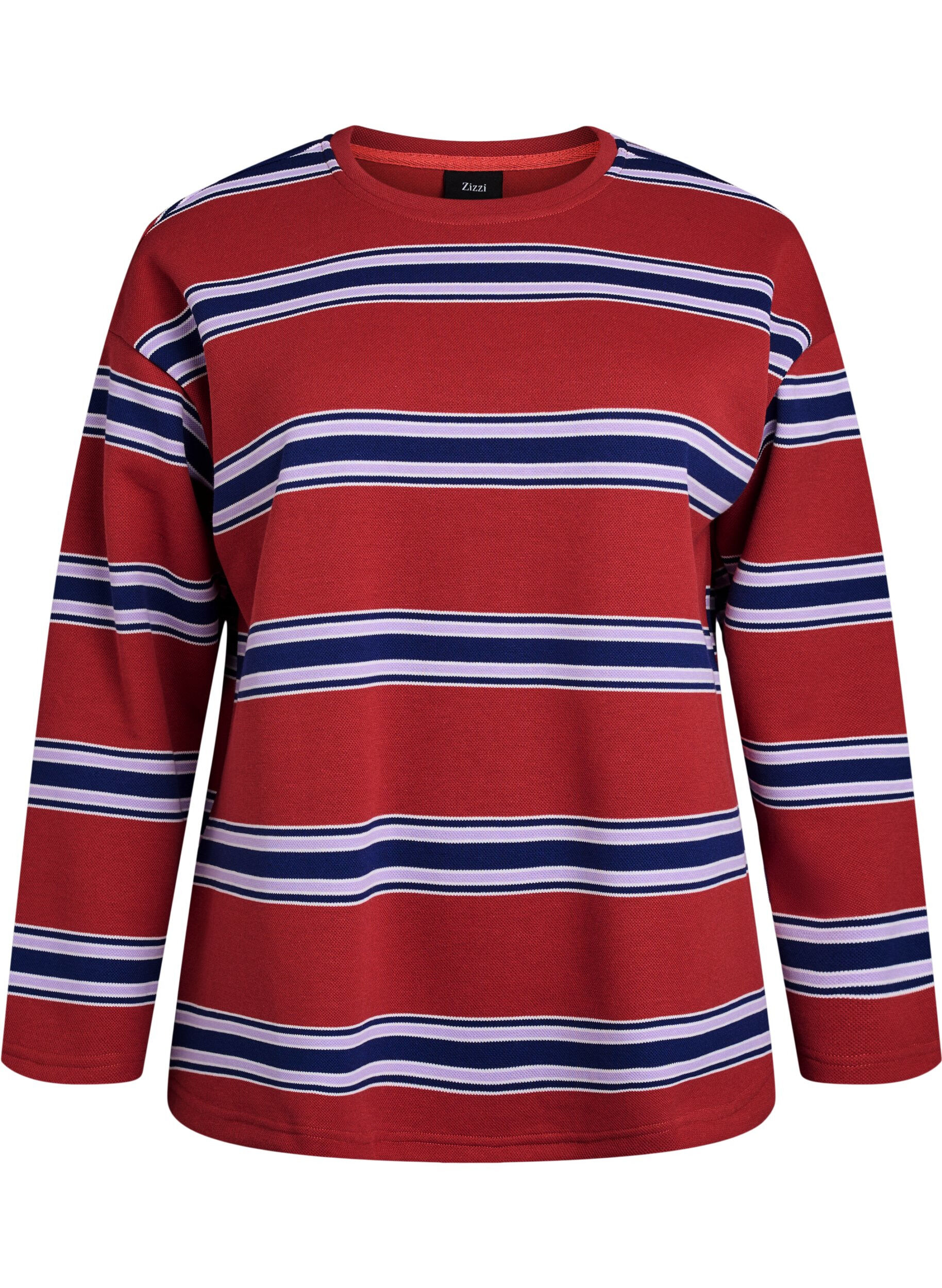 Bluzka z dzianiny z szerokimi paskami