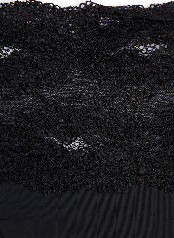 2-pack stringi z szerokim koronkowym brzegiem, Czarne, Packshot image number 2