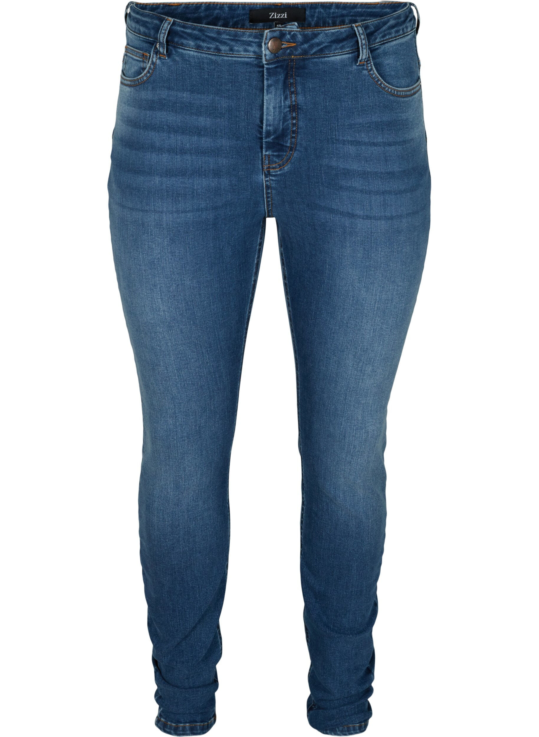 Zizzi High-waisted Amy jeans with push-up effect, Blue denim, Packshot image number 0