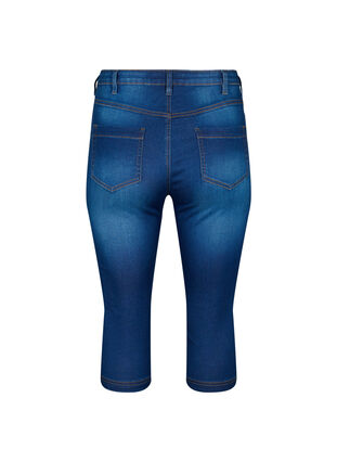 Amy capri jeans z wysokim stanem i bardzo dopasowanym krojem, Blue denim, Packshot image number 1